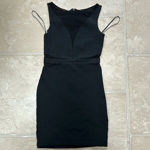 Black Forever 21 sheer cutout bandage dress